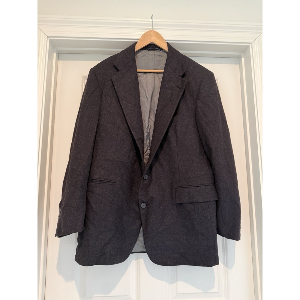 Vintage 90s Polo Ralph Lauren Blazer USA Union Made Gray Wool Sport Coat Mens